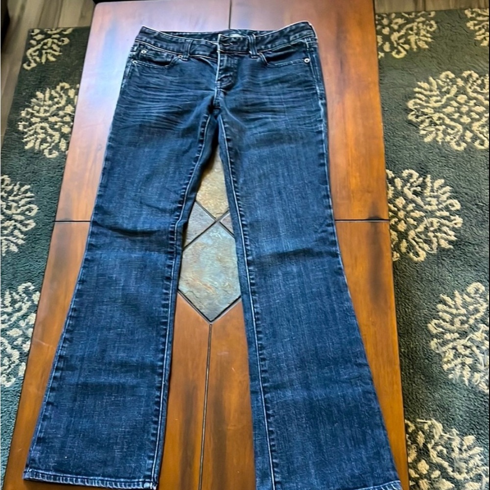 Express Women's Dark Blue Flare Jeans